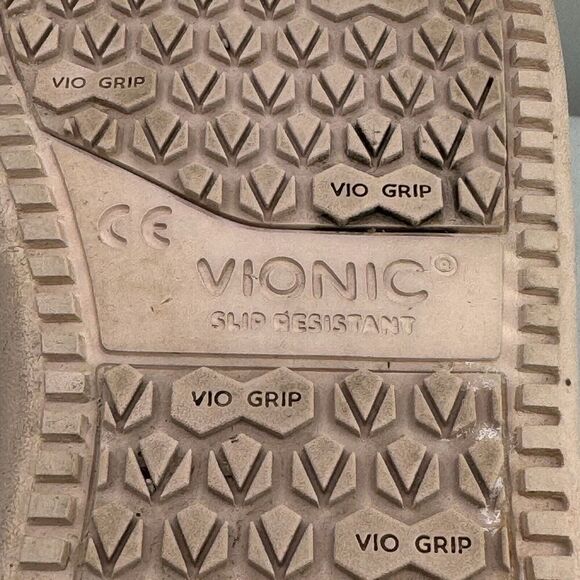 Vionic Sneakers Womens Sz 7 Gray Pink Mable Pro Leather Lace-up Slip Resistant - Picture 11 of 12